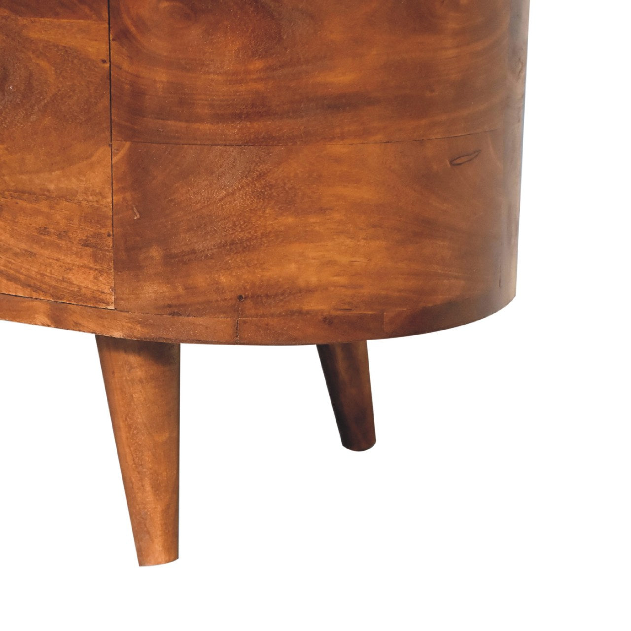 Solid Wood Chestnut Rounded Lid Up Blanket Box