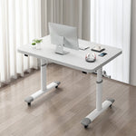Manual Standing Height-adjustable Desk Computer Desk With Wheels | Small