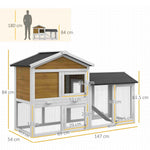 5ft Wooden Rabbit Guniea Pigs Hutch With Run 2 Tiers Outdoor Cage Pet House