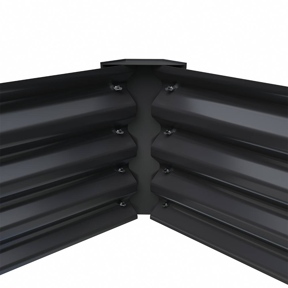 Outdoor Galvanized Steel Garden Bed Garden Planter Plant For Vegetables Flowers Herb | Black