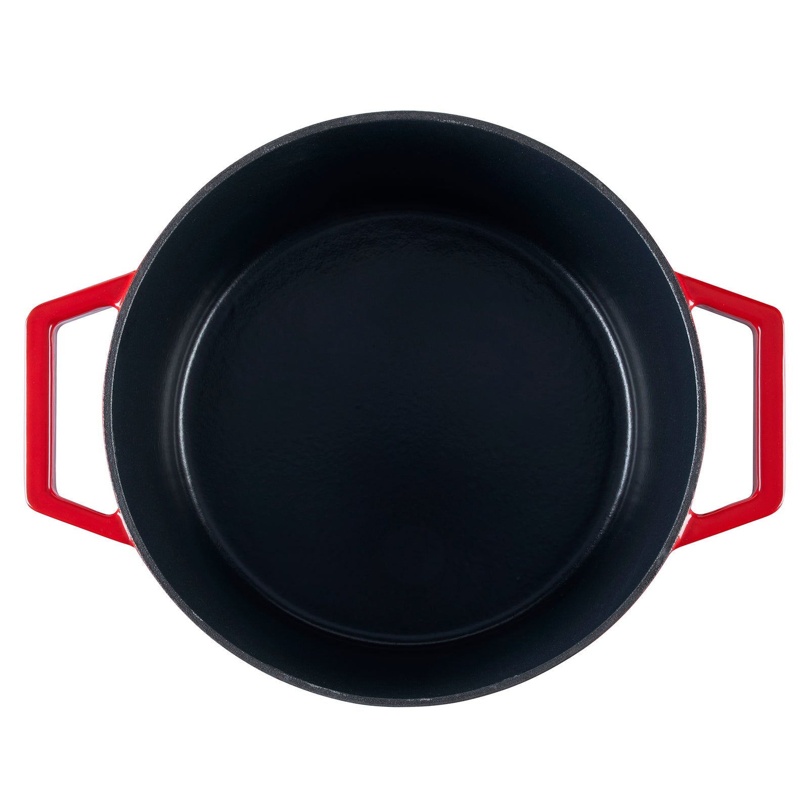 Cast Iron Casserole Set Of 2 26cm & 28cm / 4.3l & 5.8l Dishes Oven Proof Enamelled Cast Iron Pans With Lids | Red