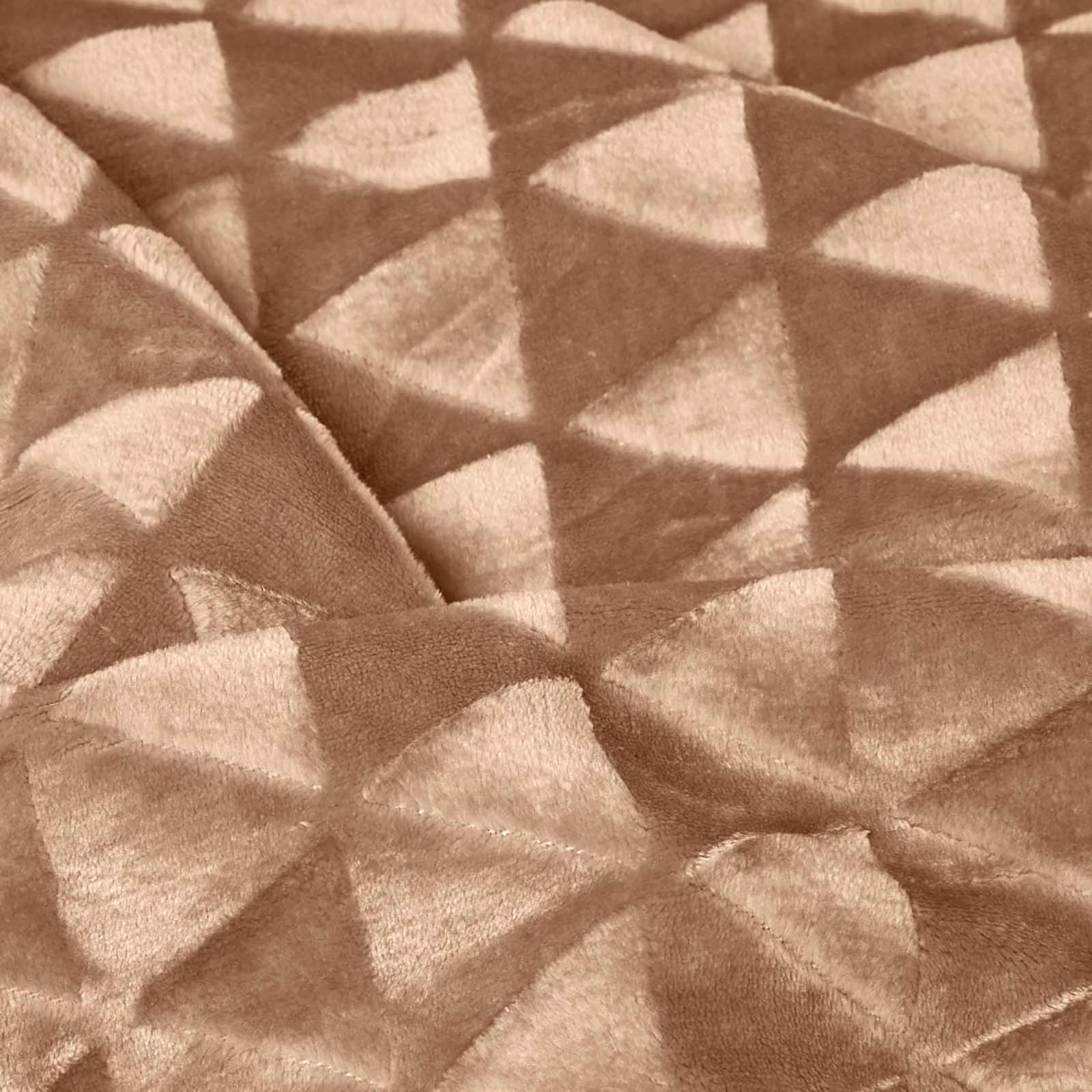 Geometric Triangle Velvet Throw | 160cm x 200cm | Brown