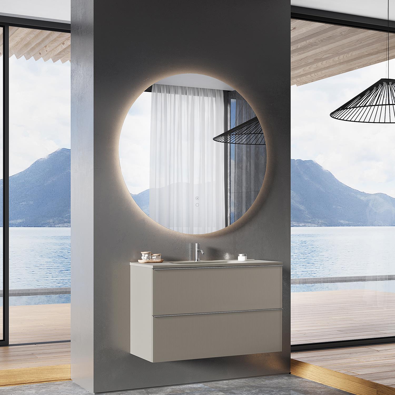 Illuminated Bathroom Mirror 100 X 100 Cm, Round