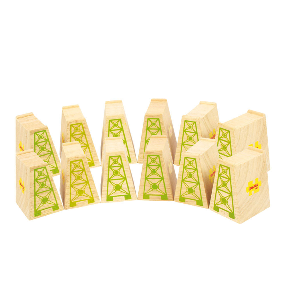 6 High Level Railway Blocks for Wooden Train Sets