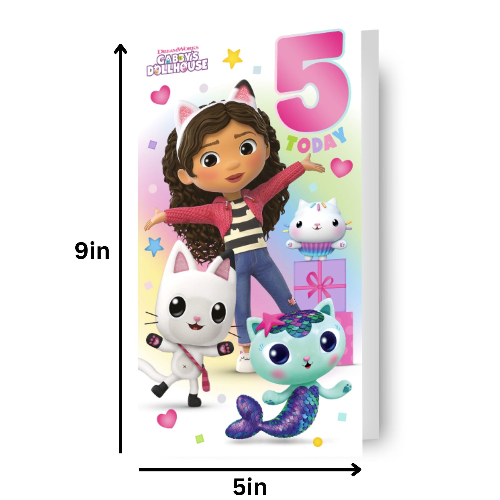 Gabby's Dollhouse Age 5 Birthday Card Official Product