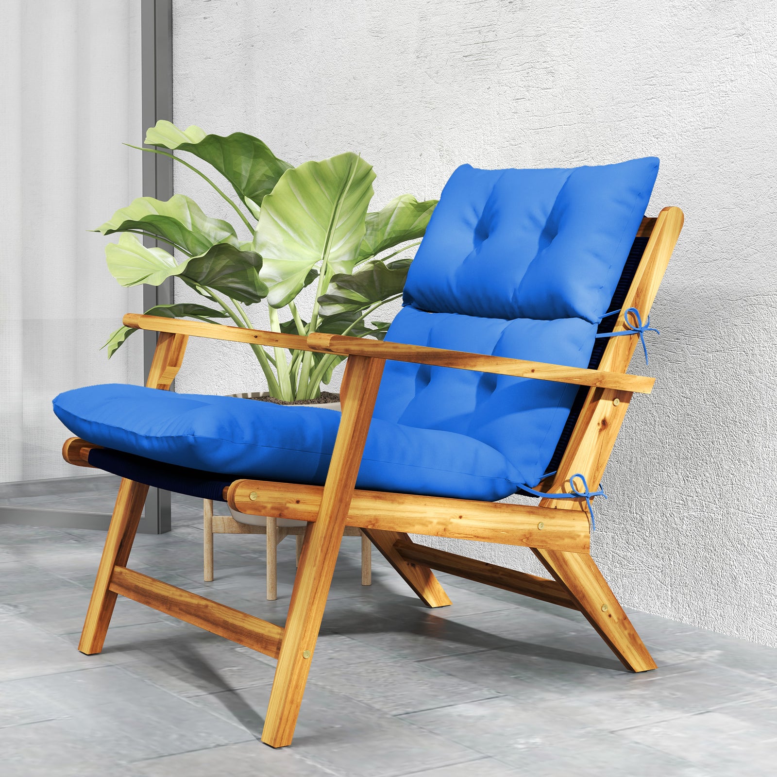 Adirondack Chair Cushion Rocking Chair Cushion W/ Ties | Blue