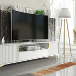 Tide Crest Gold Tv Unit 200cm - Fluted Design | White