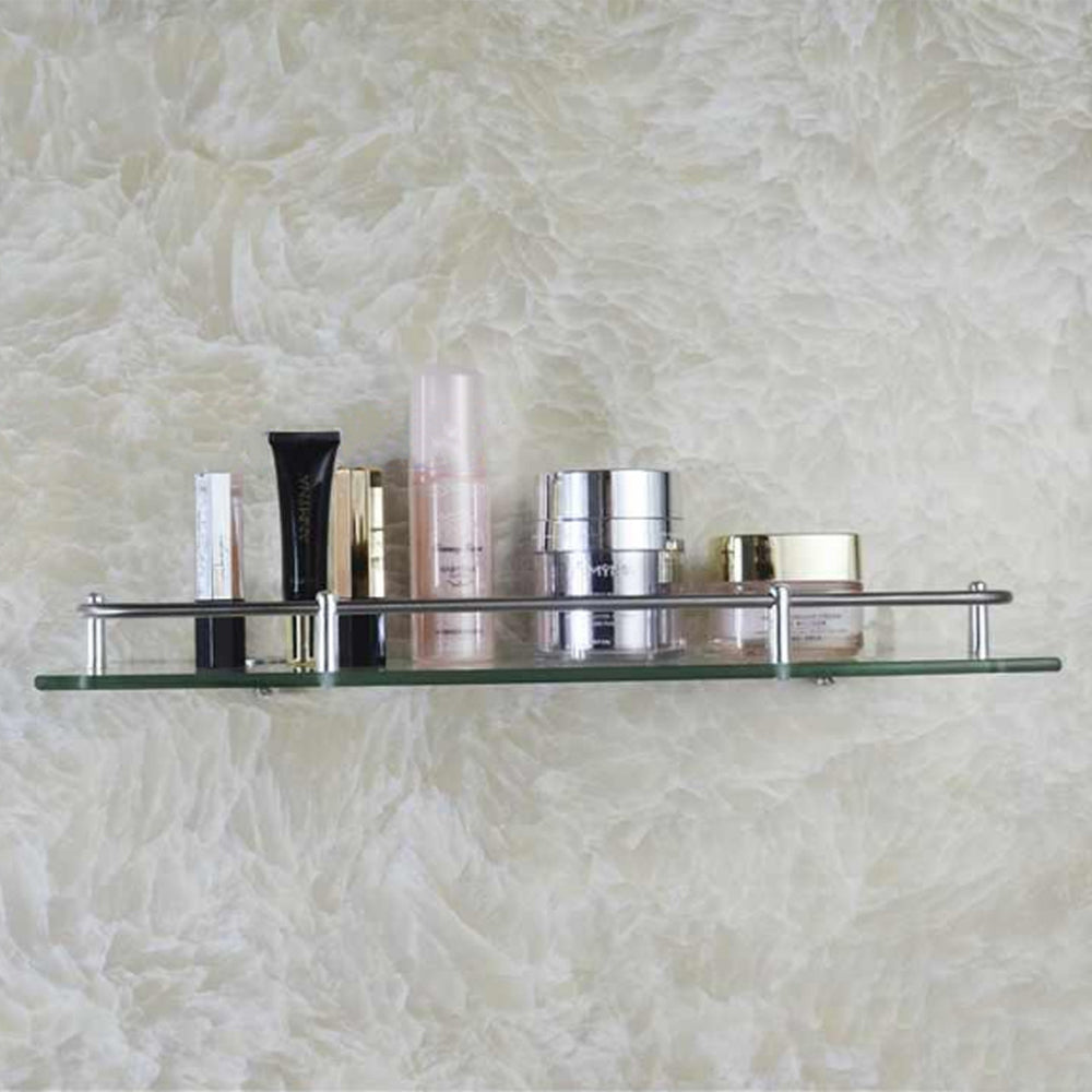 50cm Shelf Tempered Glass 6mm Thick Storage Organizer Wall Mounted Bathroom