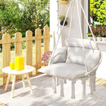 Hammock Chair, Boho Hanging Swing Chair With Cushion | Cream