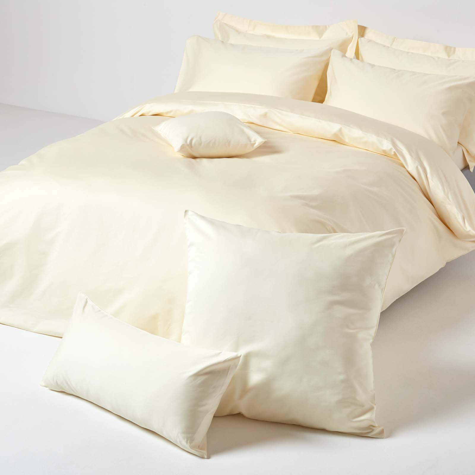 European Size Egyptian Cotton Pillowcase 1000 Tc | 40 x 80cm | Cream