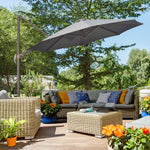 3m Garden Roma Parasol W/ Base | Dark Gray