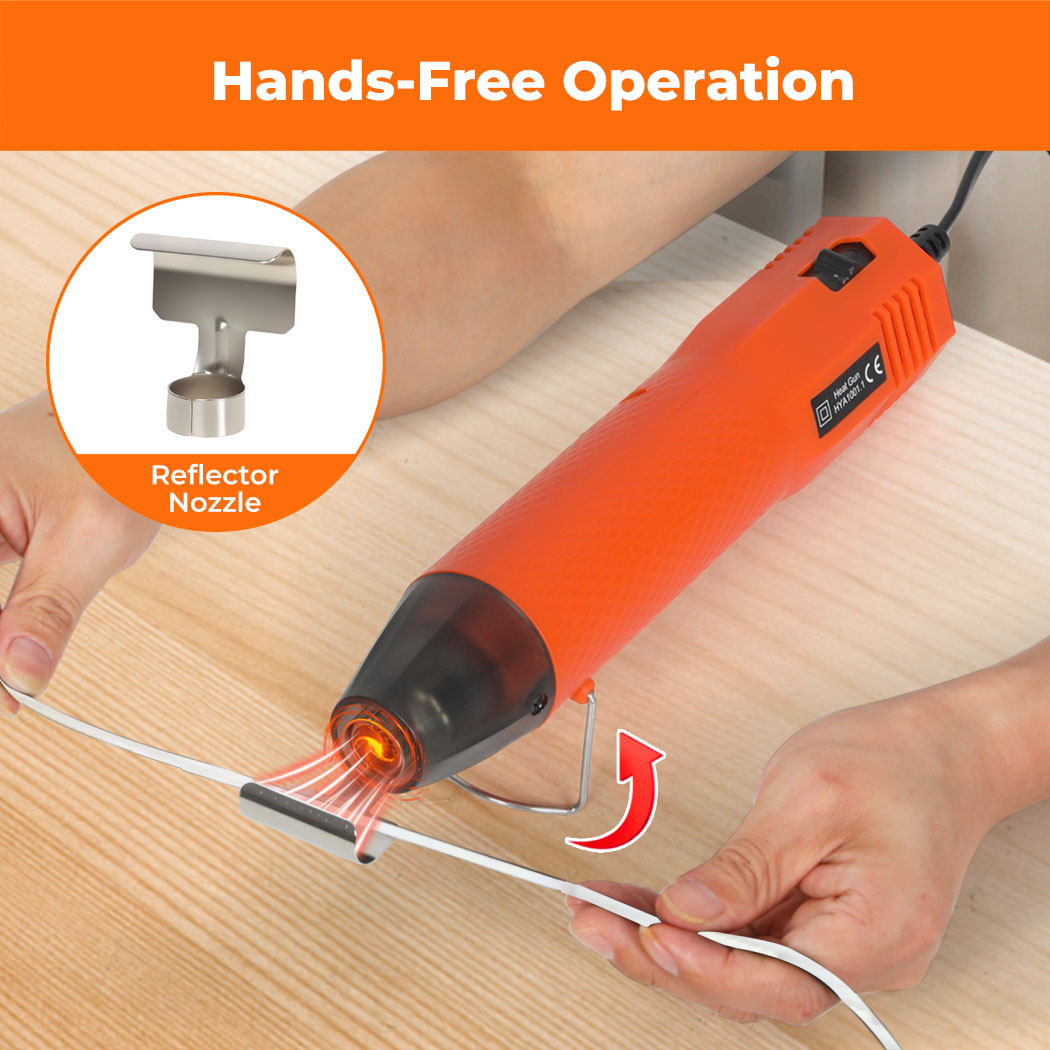 Hot Air Gun Portable Mini Heat Gun For Diy Crafts Shrink Wrapping | Orange
