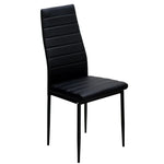 Set Of 2 Pu Leather Upholstered Dining Chairs | Black