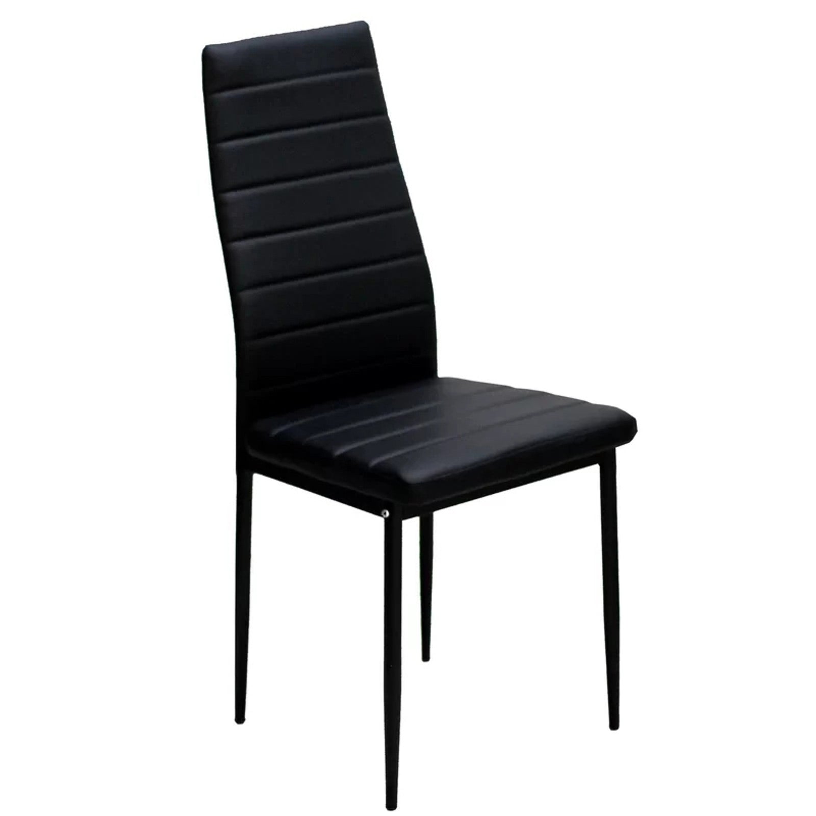 Set Of 2 Pu Leather Upholstered Dining Chairs | Black