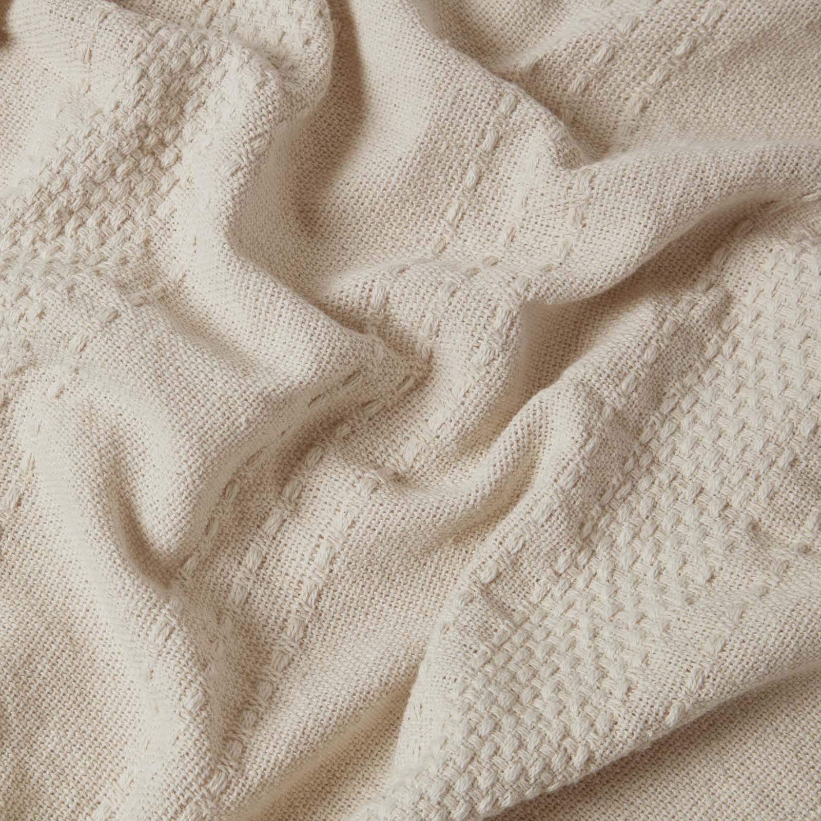 Kashi Cotton Throw With Tassels | 150cm x 200cm | Natural