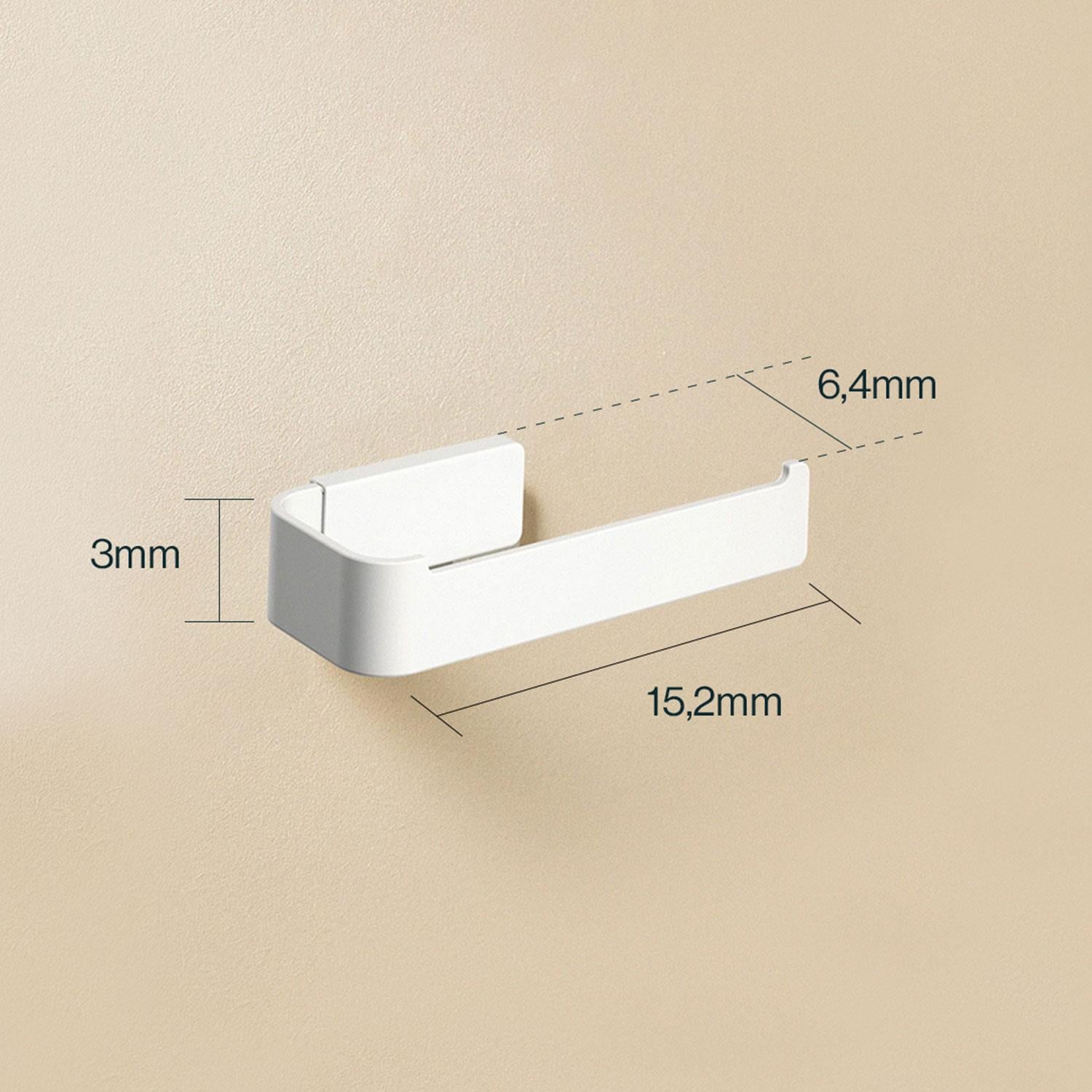 Toilet Roll Holder, Matt White, Self-adhesive Option,nea Collection