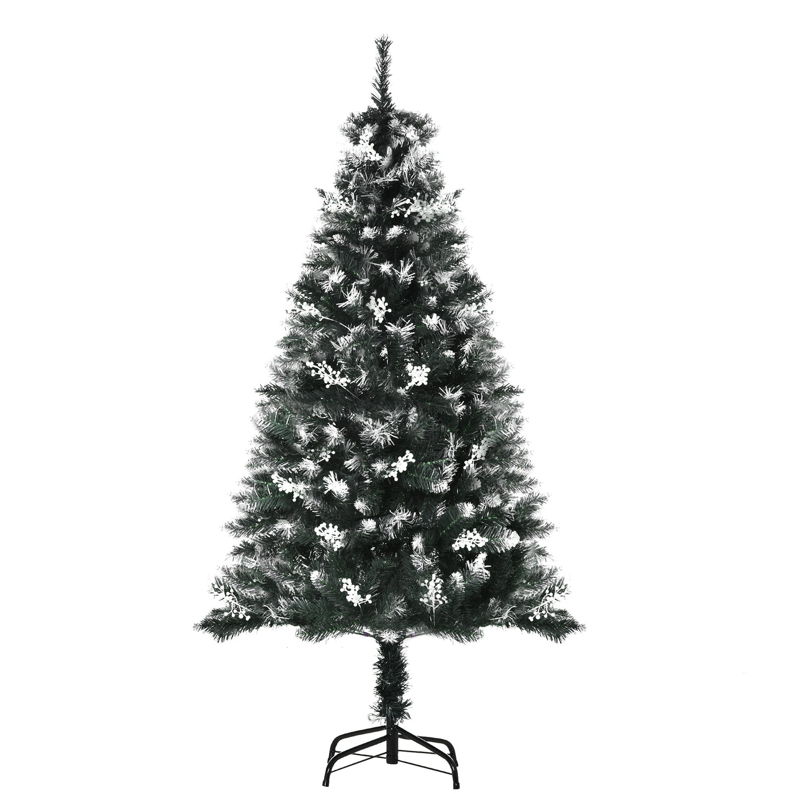 4/5ft Snow-dipped Christmas Tree, Berries Stand | 5ft | Green