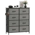Fabric Chest Of Drawers, 8 Drawer Dresser For Bedroom | Grey