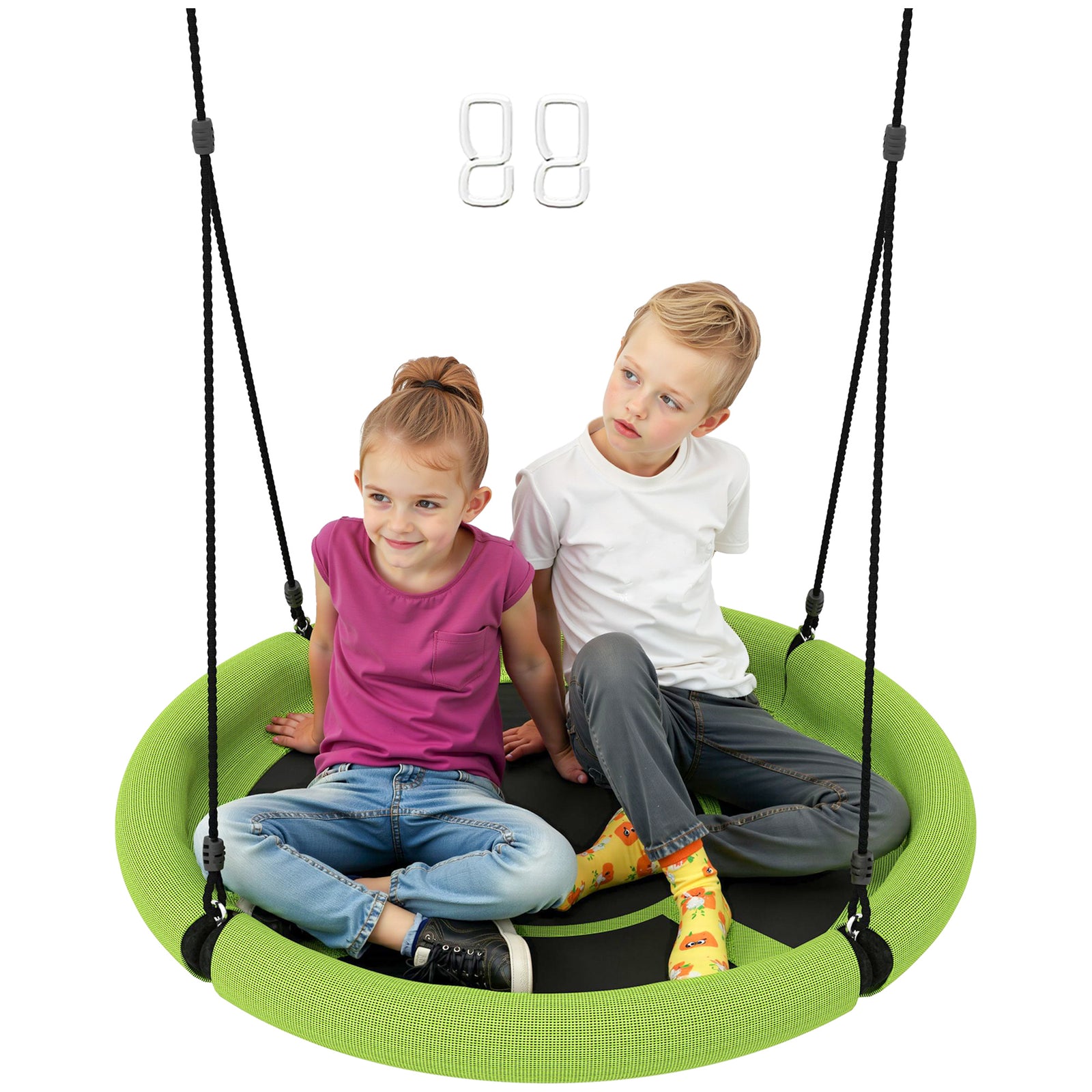 Nest Swing Seat For Kids, 100 Cm Diameter Saucer Tree Swing Set | Green