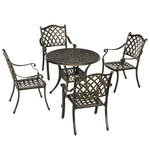 5pcs Garden Dining Set 4 Chairs Table W/ Hole