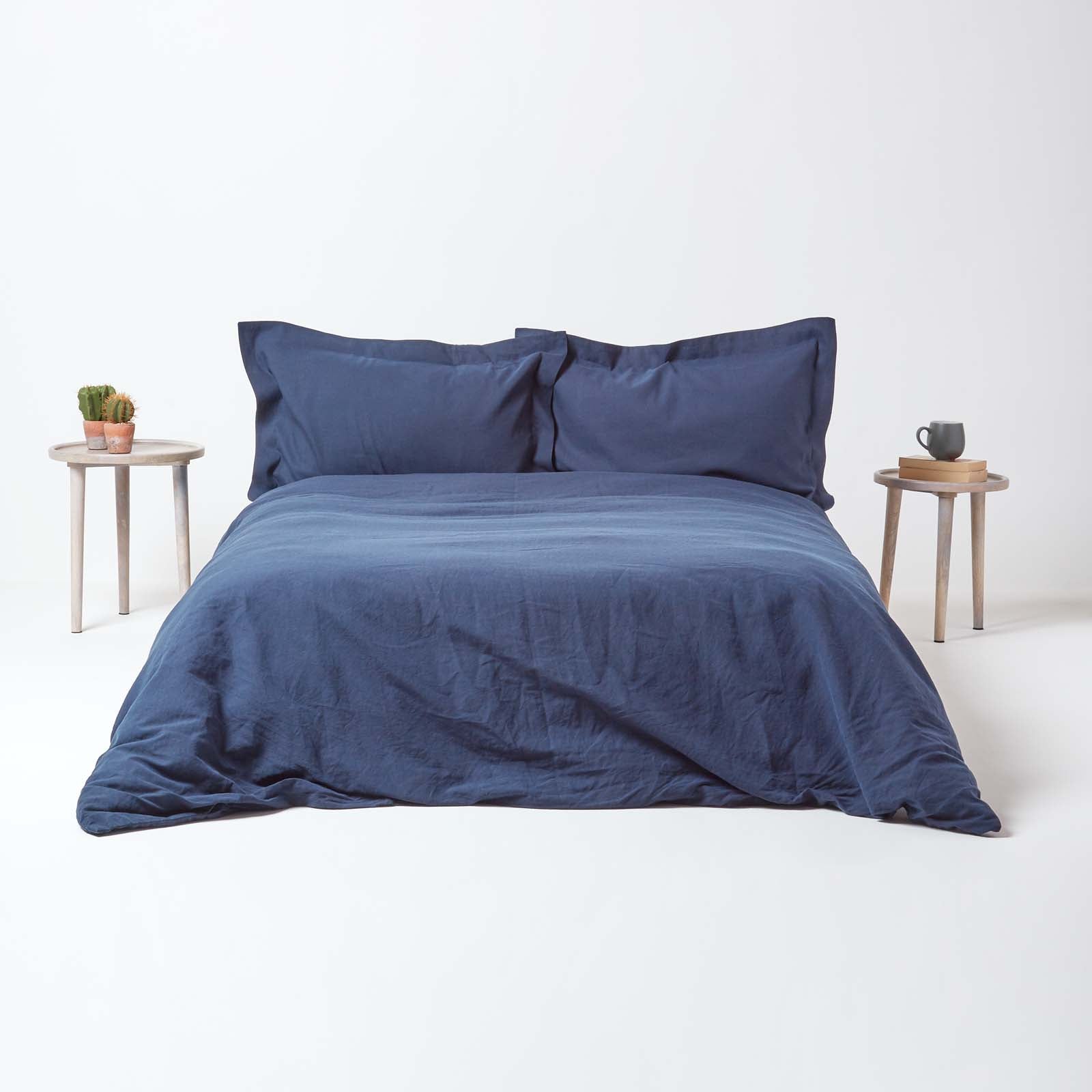 Linen Oxford Pillowcase | 48 x 74cm | Navy Blue