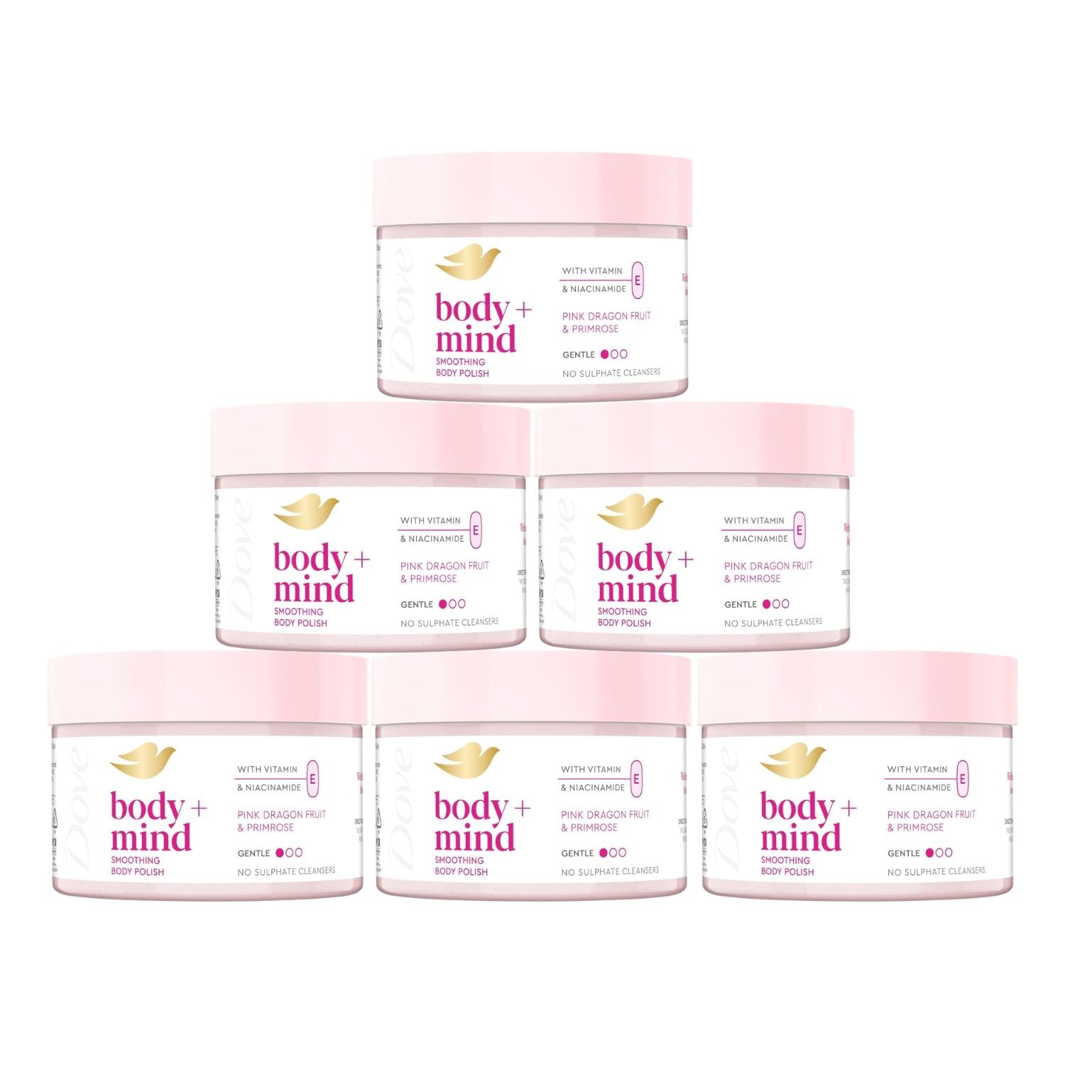 Body + Mind Smoothing Body Scrub, Dragon Fruit, 295ml | Set-of-6