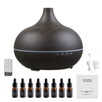 Wood Grain Ultrasonic Essential Oil Diffuser | Black