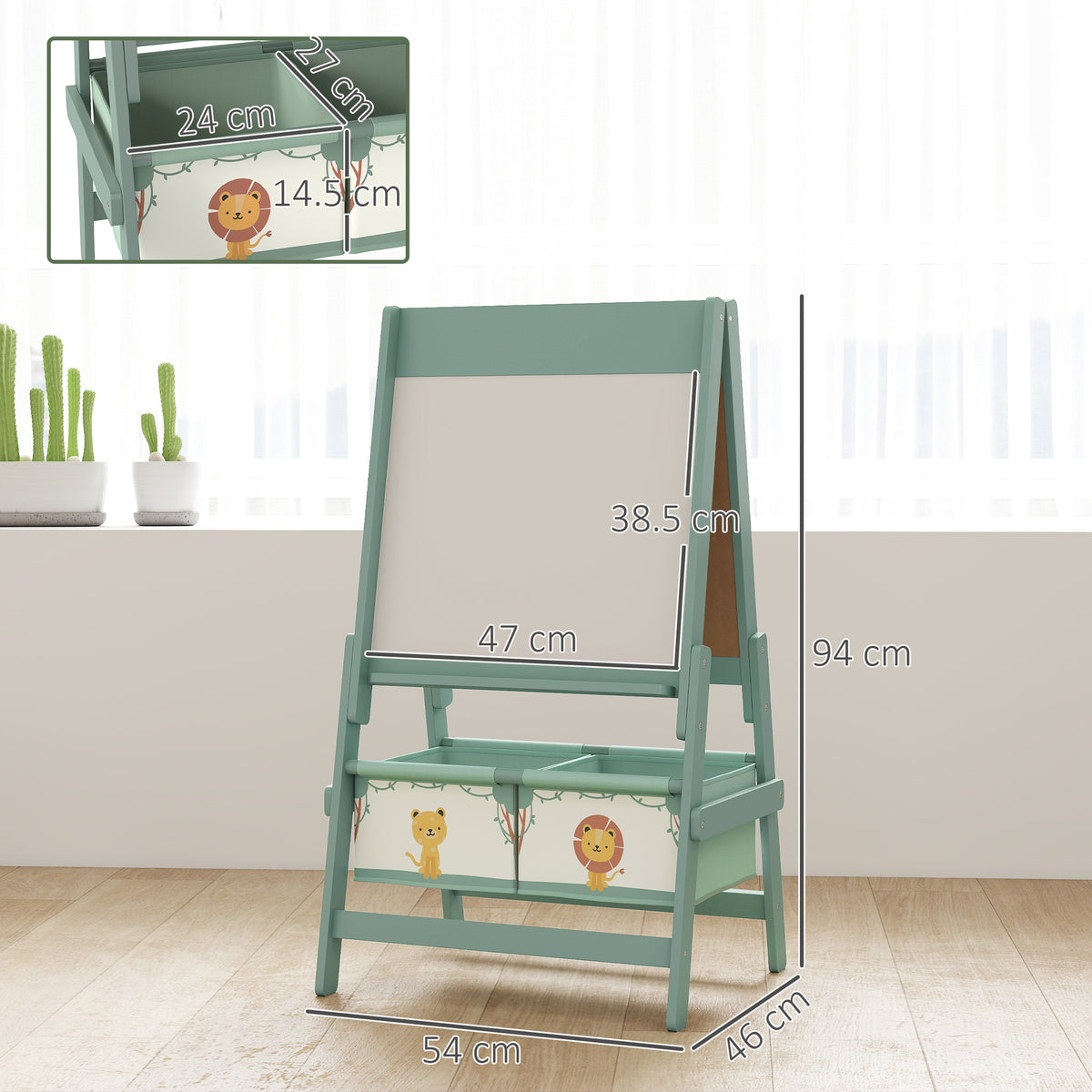 AIYAPLAY 3-in-1 Kids Easel, Double-sided Art Easel With Paper Roll