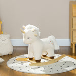 Rocking Horse With Unicorn Design, Sound, For 2-4 Years Old, White