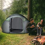 4-5 Person Camping Tent Dome Pop-up Tent  With Windows | Dark Green