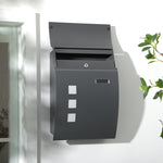 Wall Mounted Mailbox With 2 Keys, Anthracite Grey