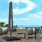 Garden Parasol Cover For 2-4m Outdoor Umbrella Uv Protector | Dark Gray