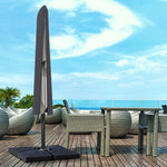 Garden Parasol Cover For 2-4m Outdoor Umbrella Uv Protector | Dark Gray