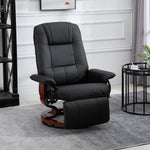 Ergonomic Office Recliner Chair Pu Leather Armchair Lounger | One Size | Black