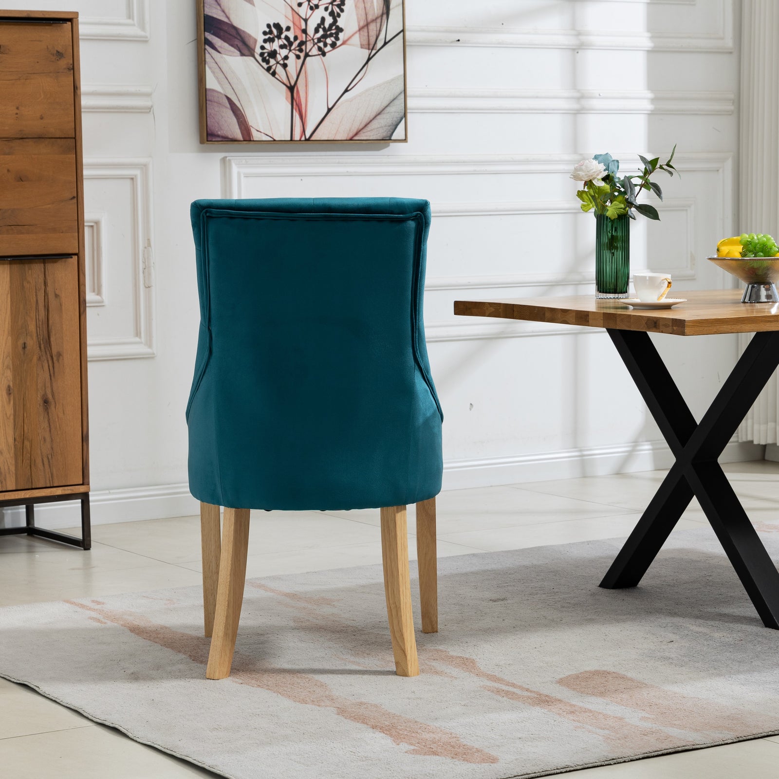Set Of 2 Ravenna Velvet Dining Chairs | Teal