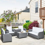 7 Seater Rattan Set W/ Reclining Back, Cushions