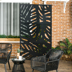 Metal Outdoor Privacy Screen W/ Stand For Garden