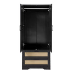 2-door Wardrobe With 2 Drawers | Black