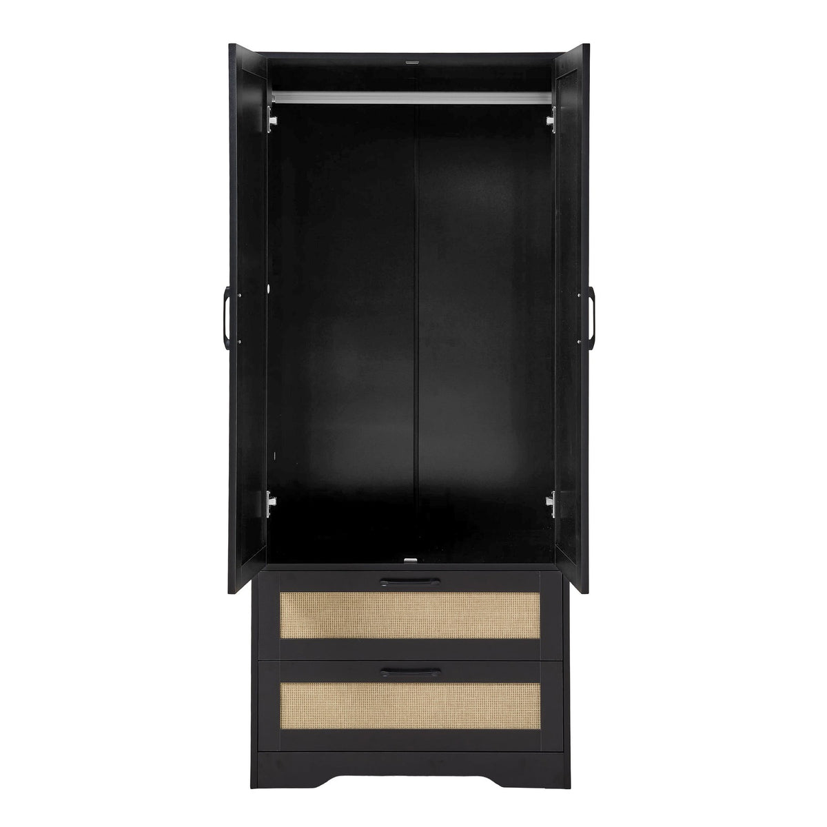 2-door Wardrobe With 2 Drawers | Black