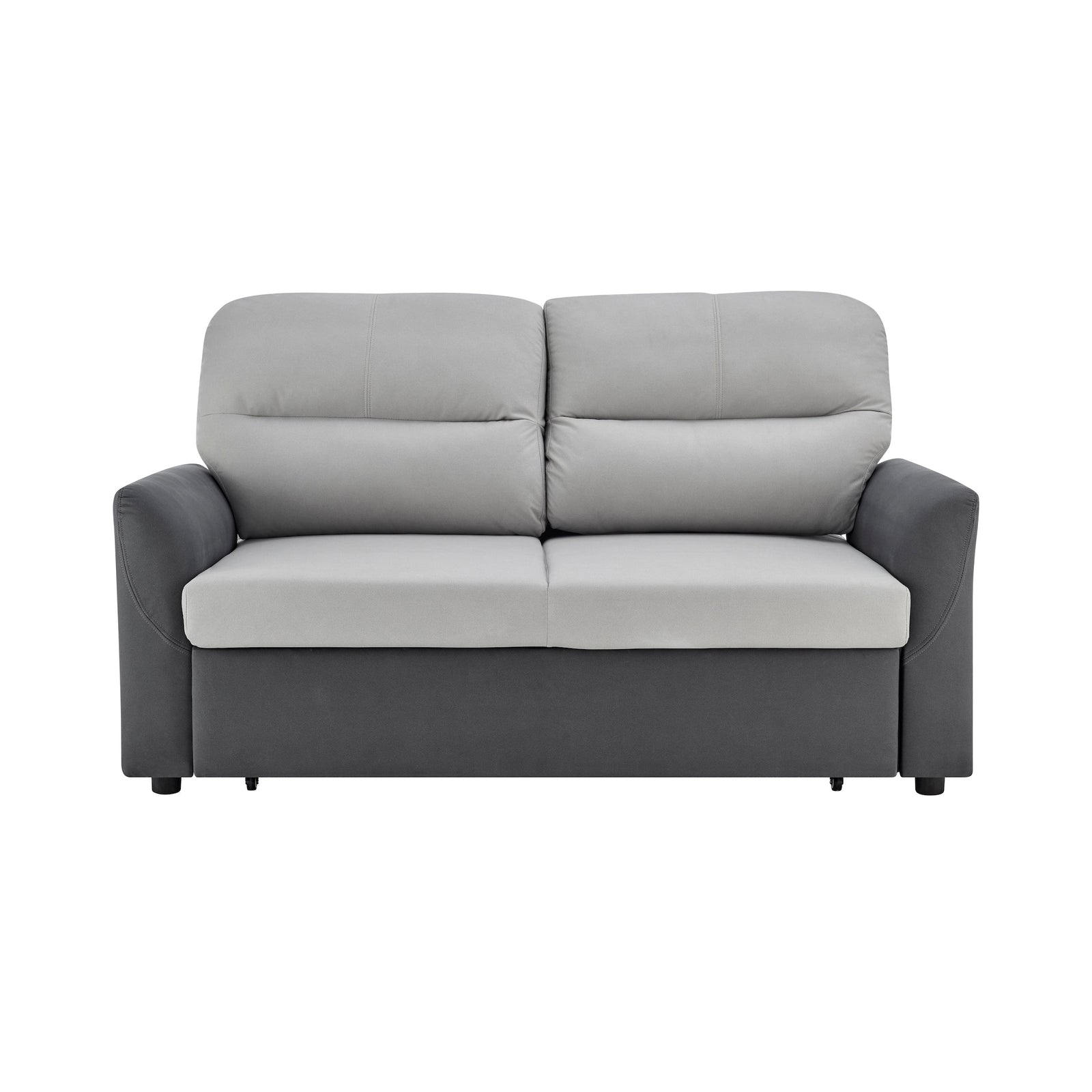 Faux Suede Double Pull-out Sofa Bed - 2 Seater
