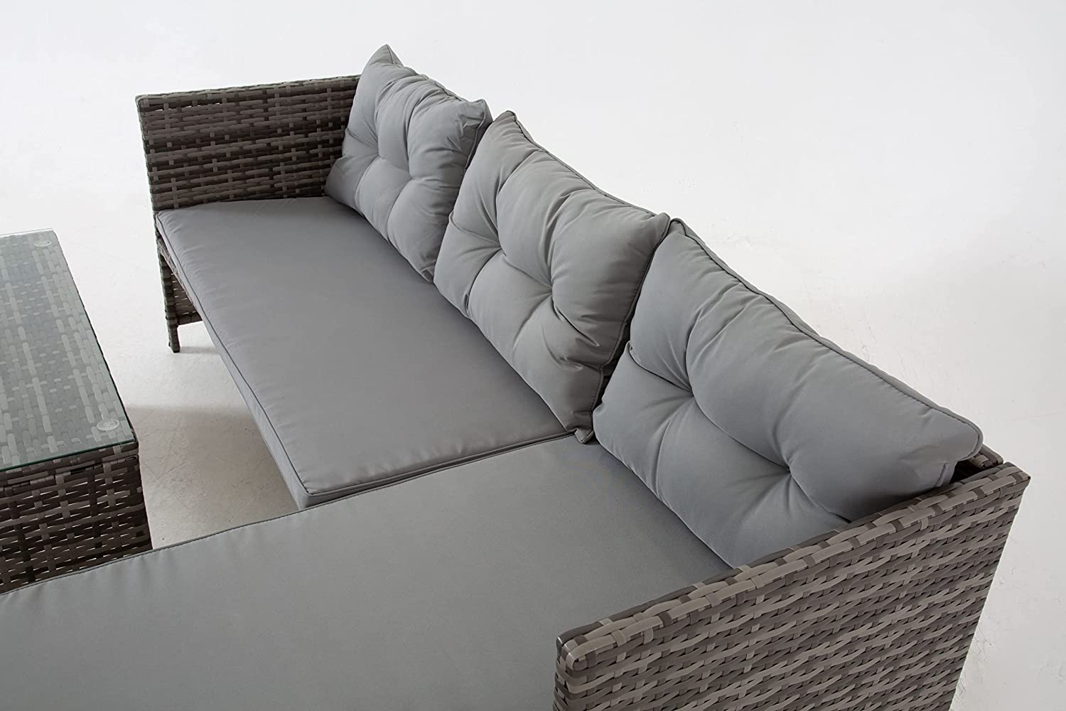 Riverside Grey Corner Rattan Patio Set - Stylish And Durable Outdoor Furniture | Gray