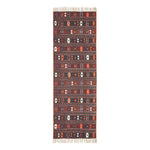 Terracotta, Black And Brown Cotton Kilim Rug | 200cm | Terracotta