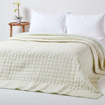 Cotton Quilted Reversible Bedspread | 230cm x 250cm | Sage Green