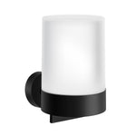 Frosted Glass 150ml Soap Dispenser With Round Wall Mount | Black