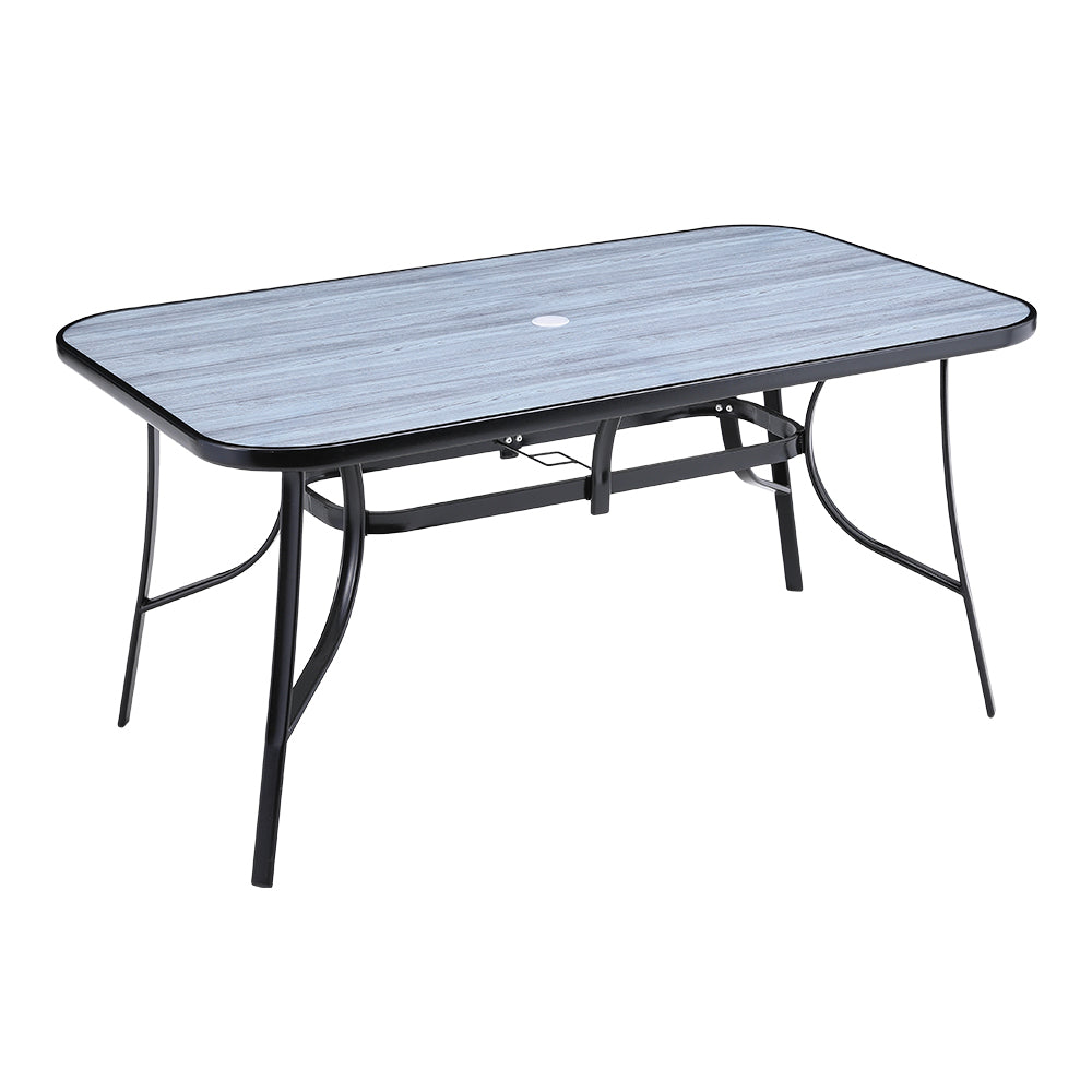 Garden Tempered Glass Wood Grain Coffee Table | Large | Black