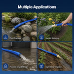 Hose Pipe 1 Inch Reinforced Pvc 20m For Home Pool Drainage Pump Blue | Blue