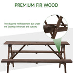 Solid Wood Rectangle Picnic Table And Bench Set | Small