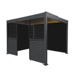 Aluminium Pergola With Anthracite Blinds, 2 X Side Panels & Led Lights | 3m x 3m | Anthracite