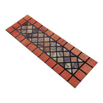 Elegant Tile Effect Narrow Step Doormat - Red Edge | Set of 1 | Red