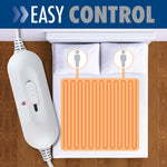 Electric Blanket Soft Fleece Fitted Bed Underblanket 3 Setting Heat Control | King | White